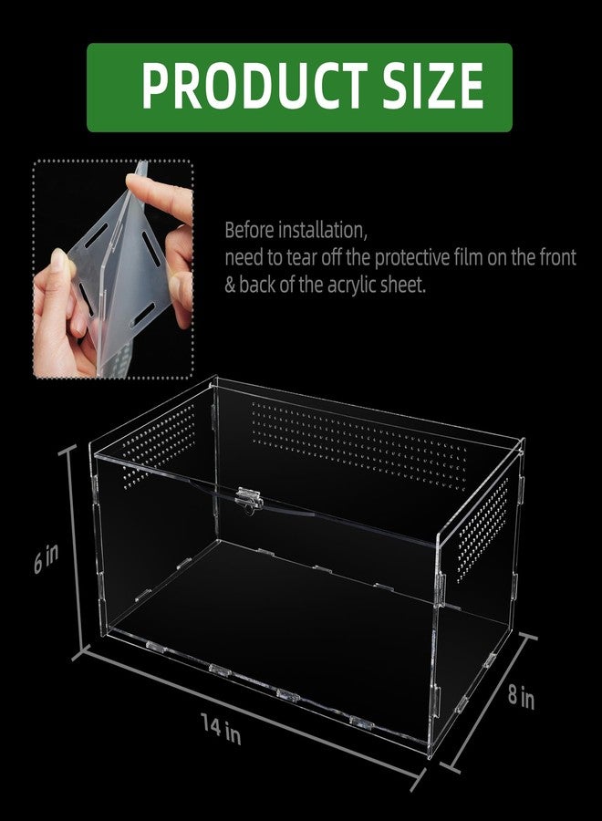 UCandy Micro Habitat Terrarium Enclosure, Jumping Spider Enclosure with Locking Latch for Small Tree Dwelling Reptiles,Tarantula, Amphibians, Spiders,Invertebrates (6x8x14 inxh) - Image 5